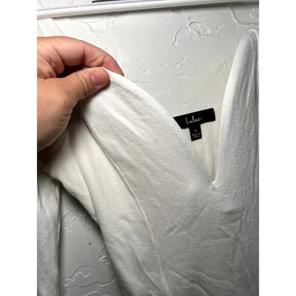 Lulus sweetheart attitude long sleeve bodysuit womens small coquette trendy - Picture 7 of 10